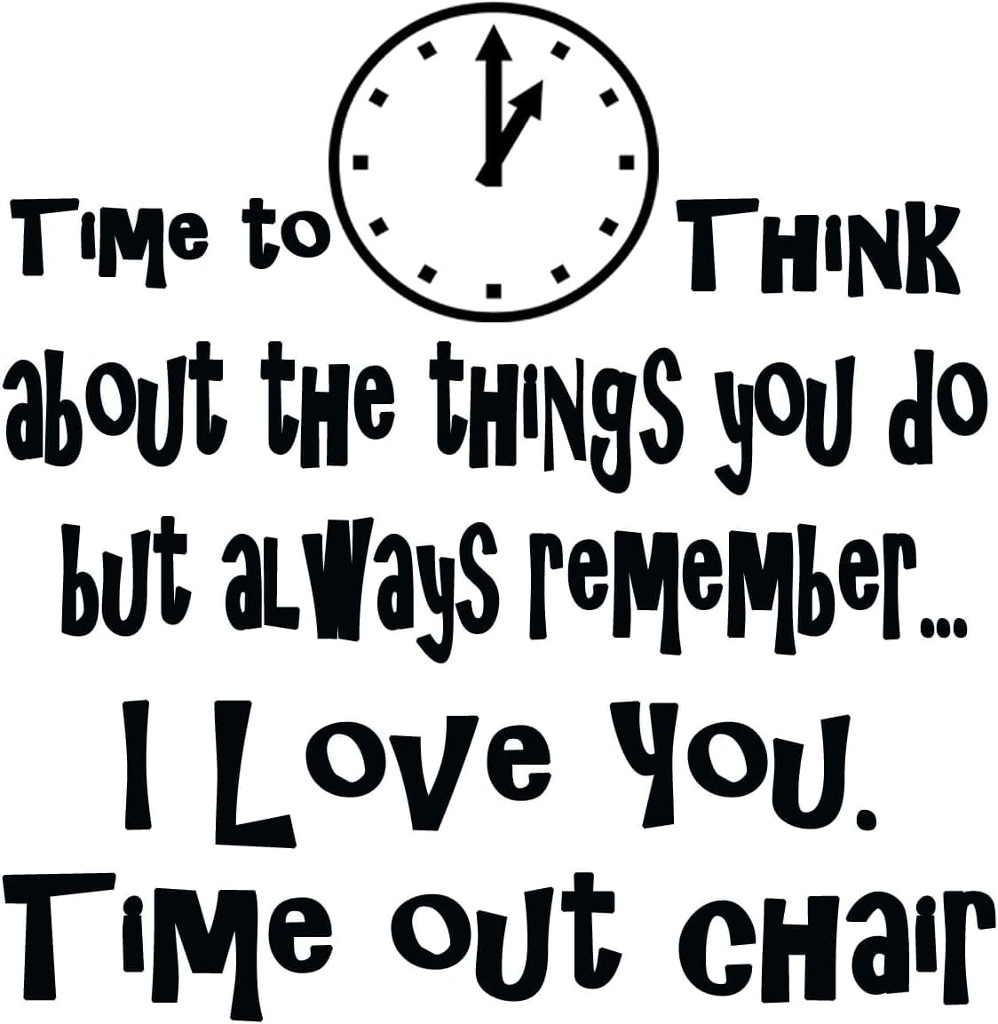 Kreative Decals Time to Think time Out Chair (12x12, Black)