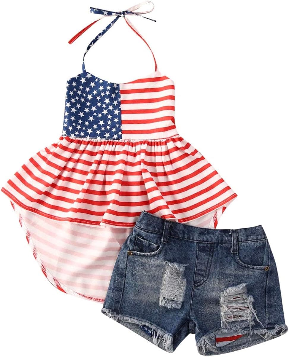 JYYYBF Baby Girl Independence Day Clothing Set 4th of July Kid's Birthday Outfit