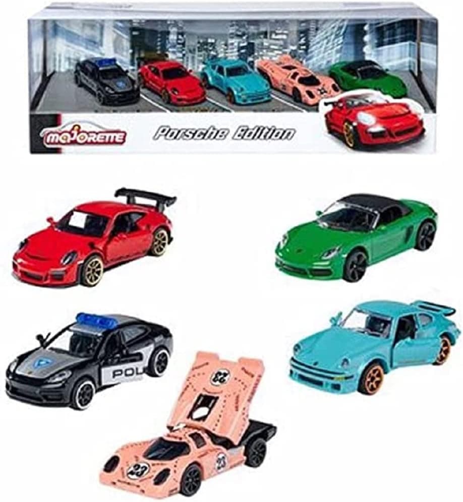 Majorette 1:64 Porsche Edition 5-Pack Die-cast Cars, Toys for Kids and Adults (212053171)