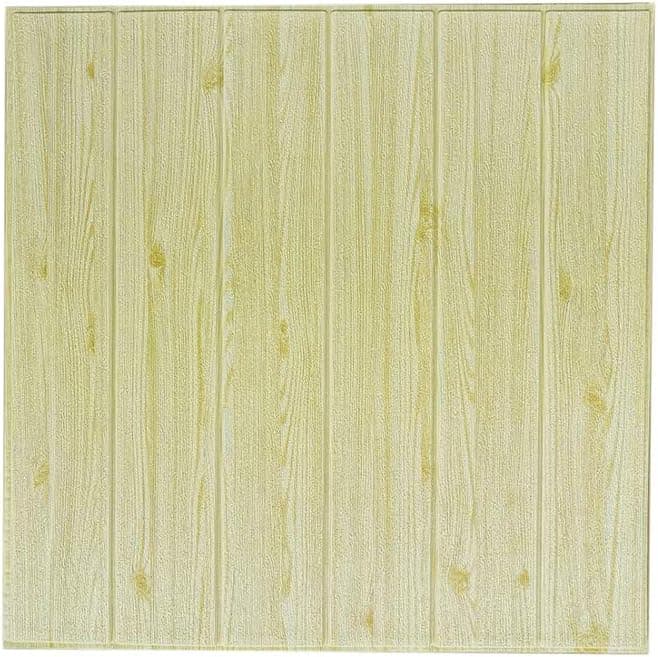Ancous 3D Imitation Wood Grain Wall Stickers,DIY Waterproof Self Adhesive Decorative Wallpaper 23.5inch*23.5inch(10PCS)