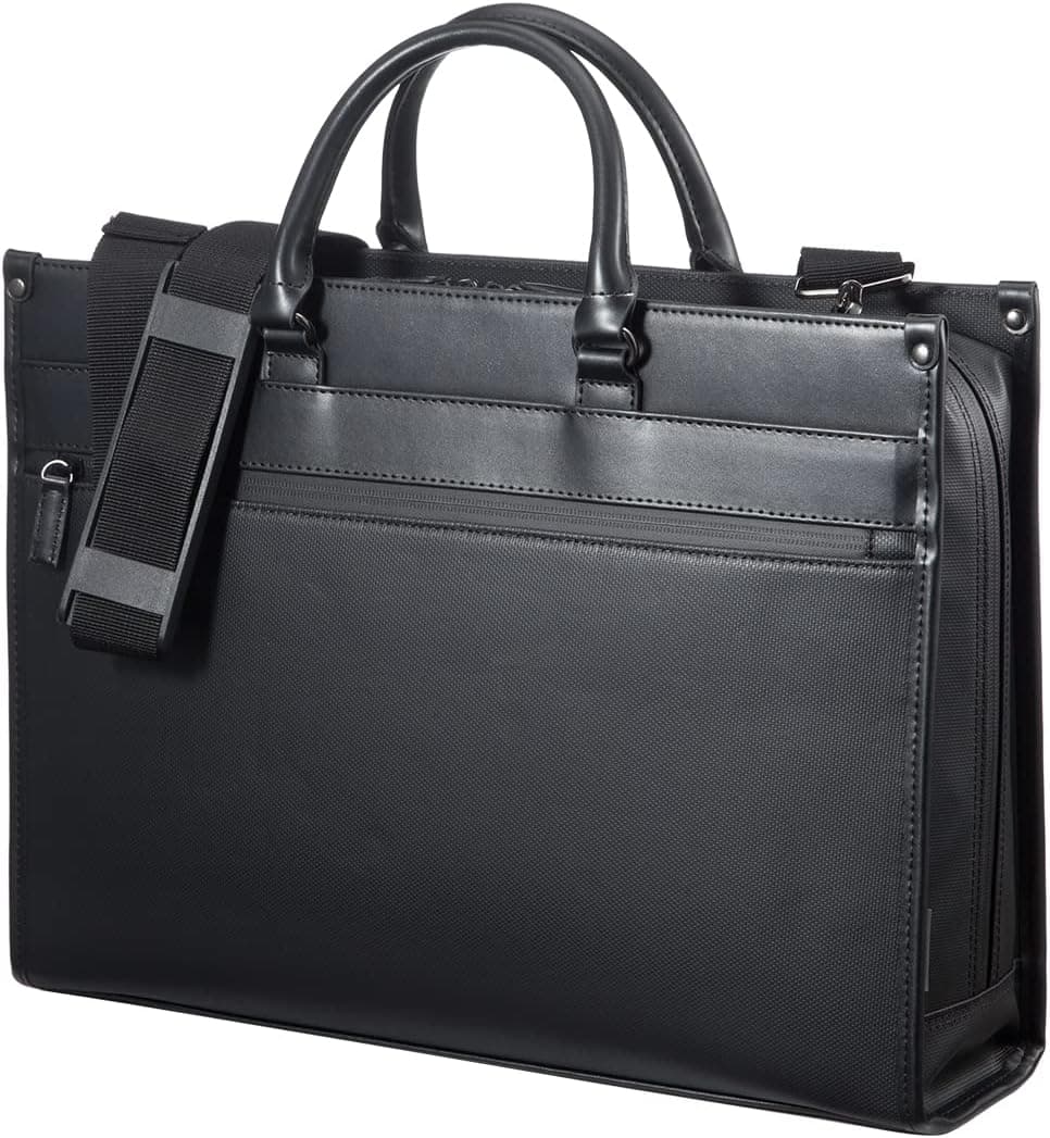 SANWA 15.6-inch Laptop Computer Briefcase, Water Resistant, Business Bag with Waterproof Zipper, Shoulder Lawyer Bag with Strap, Artificial Leather Handbag, Compatible with MacBook, for Men, Women
