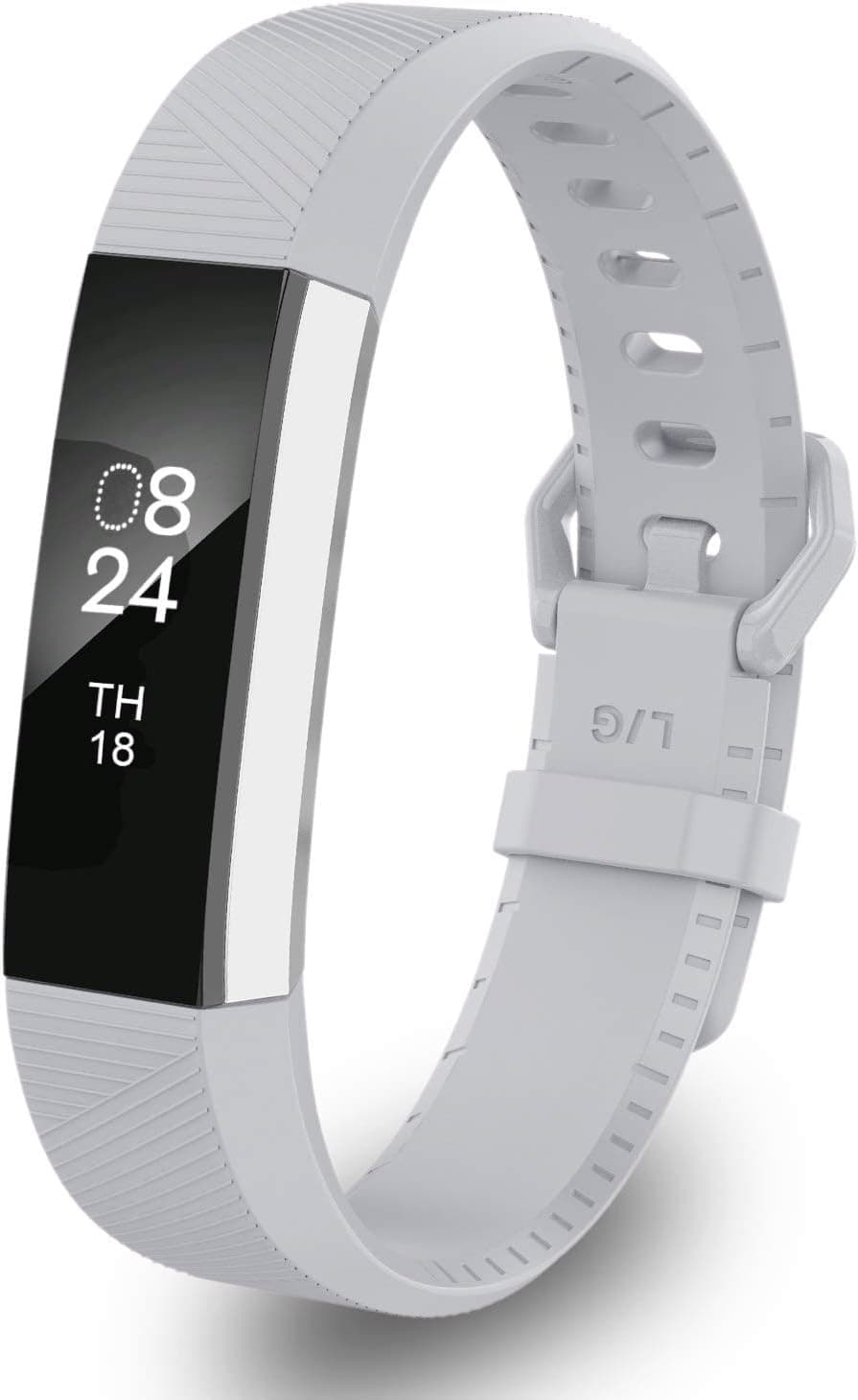 Greeninsync Compatible with Fit Bit Alta Accessories Band,Classic Alta HR Replacement Band Large Watch Buckle Wristband for Fit Bit Alta/Alta HR/Ace Strap Bracelet W/Metal Clasp&Fastener(Gray)