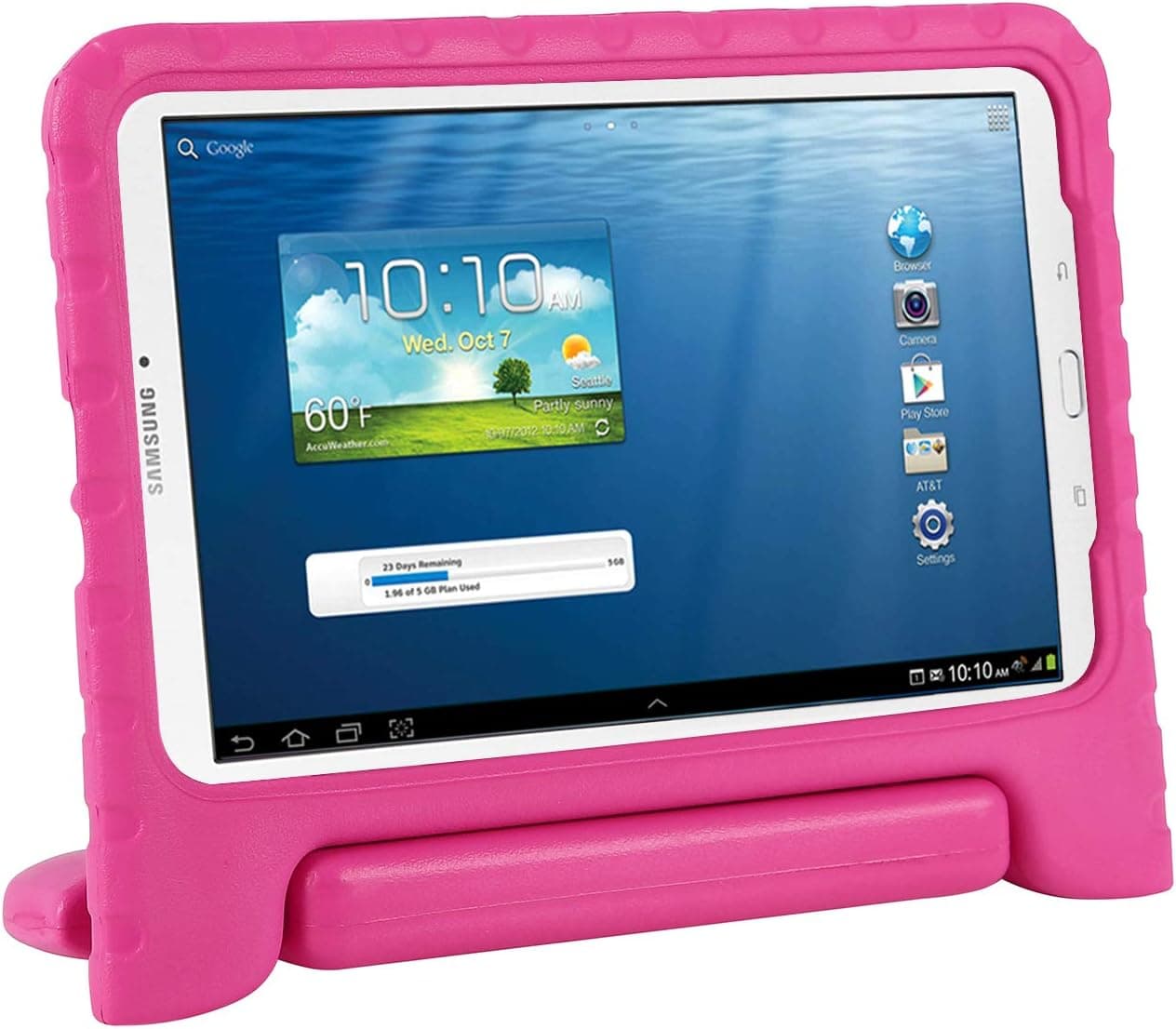 HDE Kids Case for Samsung Galaxy Tab E 9.6 - Shock Proof Child Friendly Cover w/Stand Handle (Model Number SM-T560/T561/T565 & SM-T567V Verizon 4G LTE Version) - Hot Pink