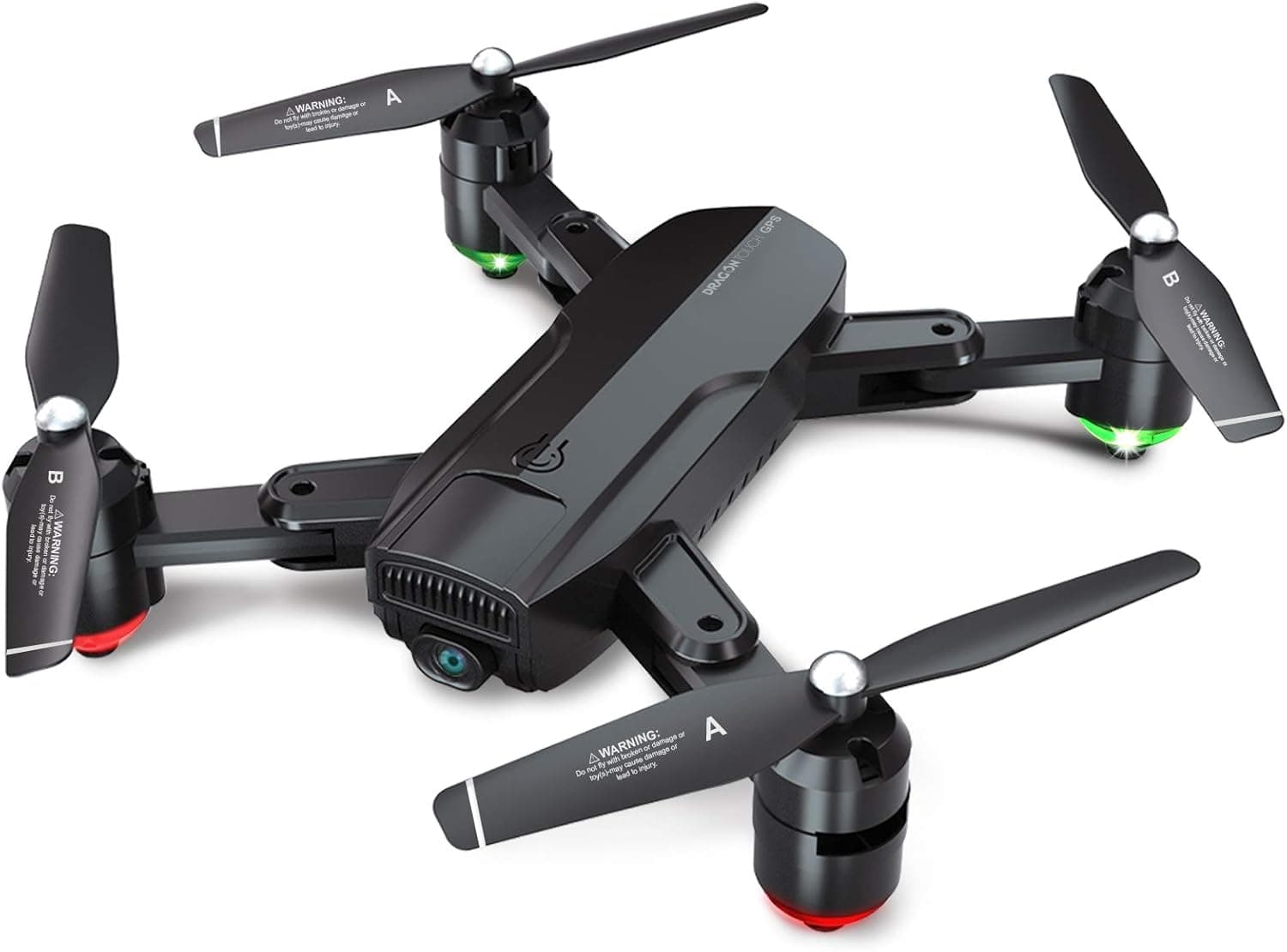 Dragon Touch Foldable GPS Drones for Adults, FPV Camera Drone HD 1080P Live Video with Background Music, Auto Return Home, Follow Me, Tap Fly, RC Drone Quadcopter with Modular Battery& Carrying Case