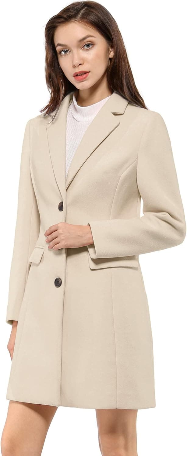 Allegra K Women's Saint Patrick's Day Notched Lapel Single Breasted Outwear Winter Coat