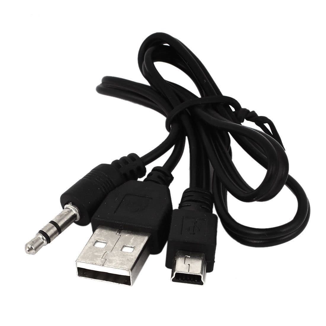 EAGLEGGO USB2.0 Charging Cord to Mini B Male and 3.5mm Jack Plug Audio Cable for iHome IHM60 IHM61 IHM59 Speakers MP3/MP4 Bluetooth Speaker (Mini USB)