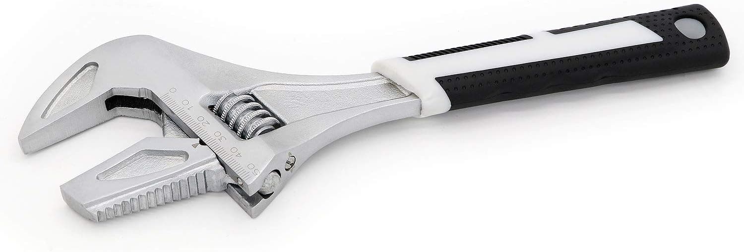 GETUHAND BT066 10-Inch Reversible Jaw Adjustable Wrench/Pipe Wrench, 2-Inch Wide Opening,Deep Jaw Ultra-thin Adjustable Wrench with Chrome Vanadium Alloy