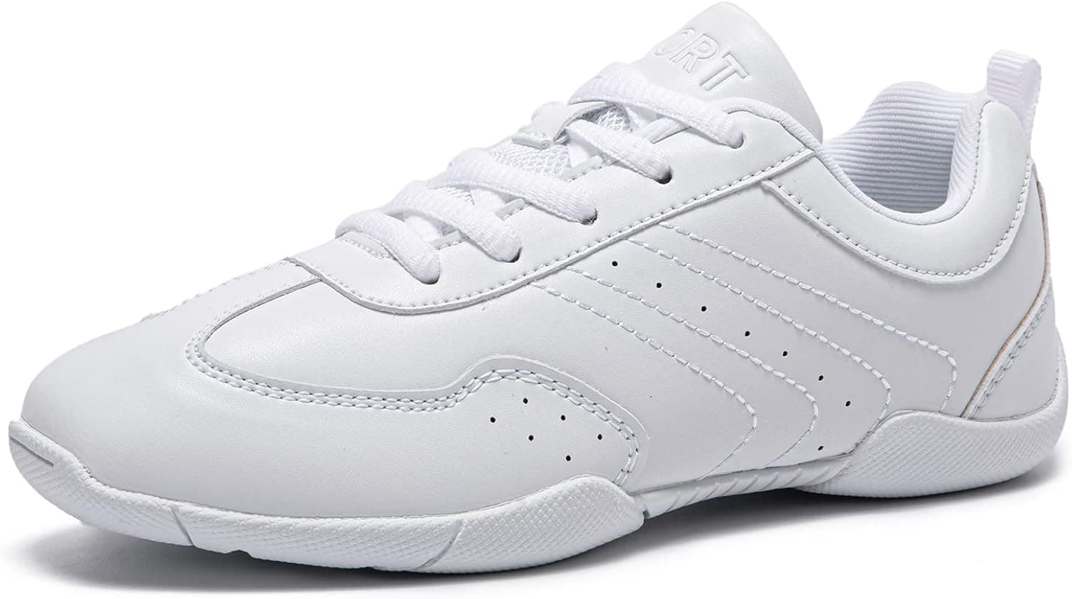 LANDHIKER Girls Cheer Shoes White Kids Cheer Sneakers Fashion Sports Tennis Shoes Training Athletic Comfortable Lightweight Breathable Shoes Flats Size