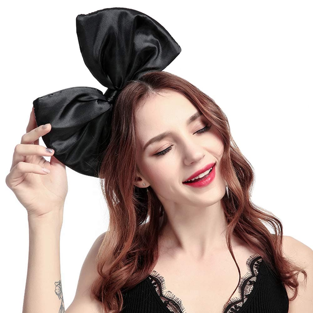 Bow Headband Bowknot Hair Bands Big Bow Halloween Hair Hoop Women Girls Bow Hairband Party Decoration Headdress Cosplay Costume Headwear Handmade Headpiece Christmas Hair Accessories 1 Pack Black