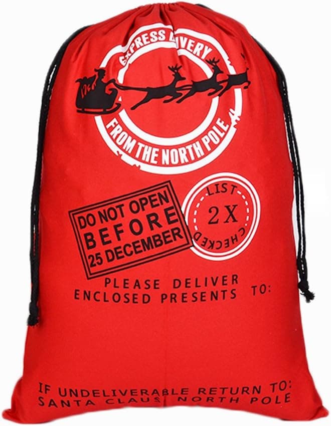 Hanta Janss Christmas Bag Sika Deer Pattern Design Santa Sack 27"X19"