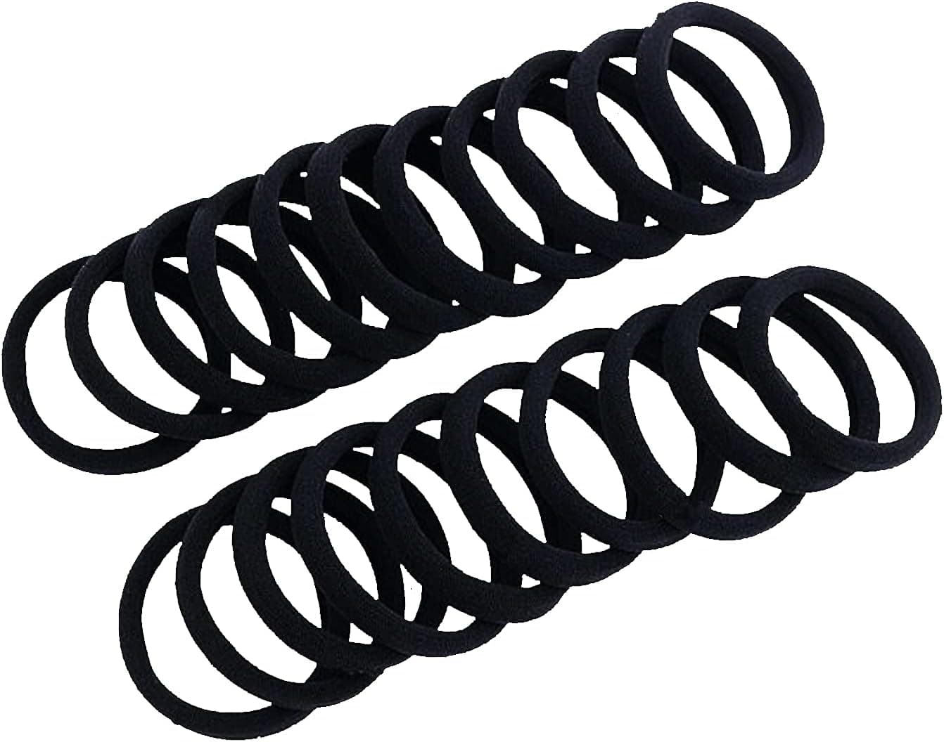 20 Pcs Elastics & Ties,Black Hair Ties for Women,Fashionable and Simple Ponytail Holders, Use for Any Hairstyle Even Thick Hair