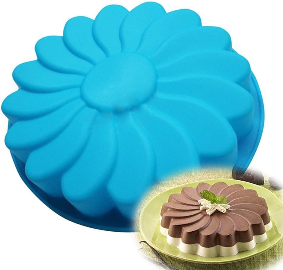 Allforhome 8inch Windmill Round Silicone Cake Molds Cake Baking Pans Tray Bakeware Molds Moulds Pizza Making Pan pizza diy pan Bakeware Mold