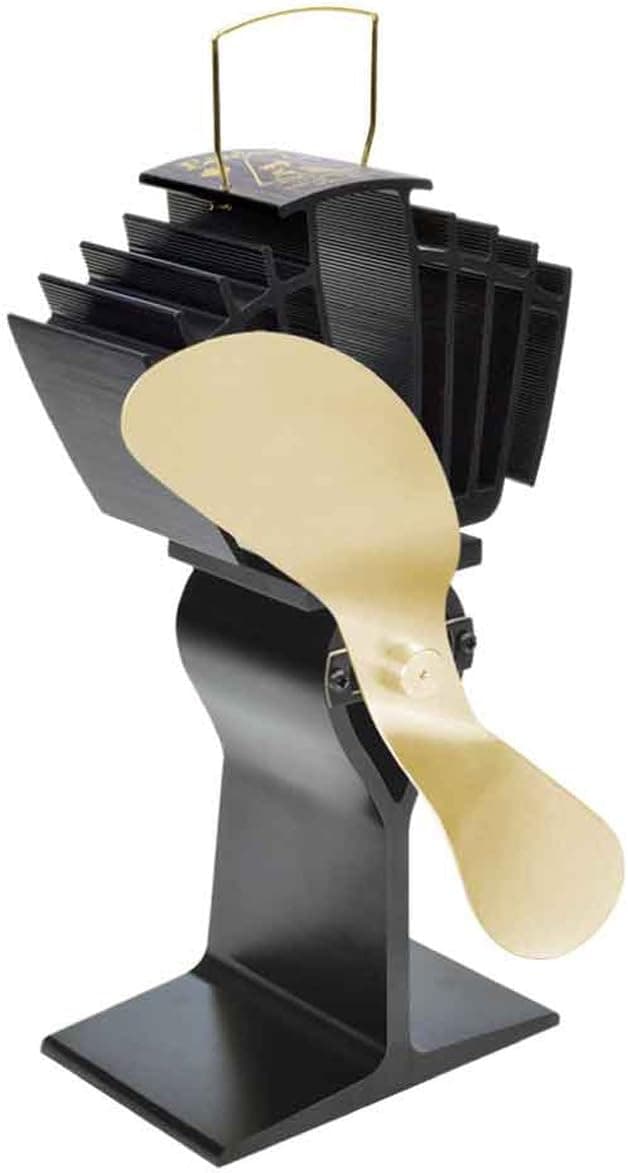 Midwest Hearth Eco Fans for Wood Stoves | Heat Powered Ecofan for Your Wood or Pellet Stove Heater | Silent Fan Operation | High Efficiency | No Assembly Required (9-INCH 175-CFM, Gold)