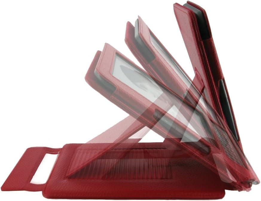 rooCase (Red) Leather Case Cover with 22 Angle Adjustable Stand for Amazon Kindle Wireless Reading Device with 6" Display 3G Wi-Fi (3rd Generation and Latest Generation) - MV Series