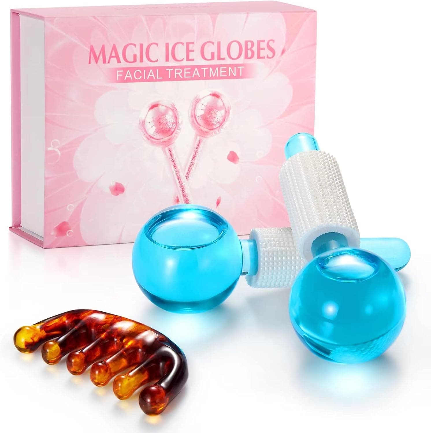 Balvilvi Ice Globes for Facials | Ice Globes for Face Massager, Face Facial Tools, Globes for Face Neck & Eyes, Daily Beauty Skin Roller for Face.