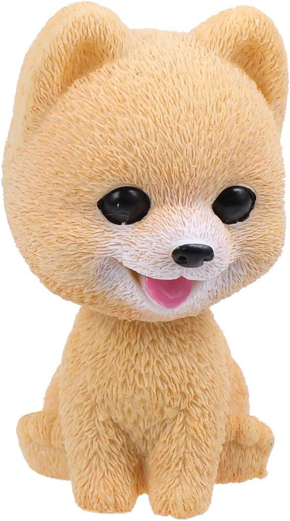 PRETYZOOM Car Shaking Dog Adornments Car Bobbleheads Shake Head Toy Cute Resin Craftwork Baking Cake Decorations for Home Car Pomeranian Style Party Favor