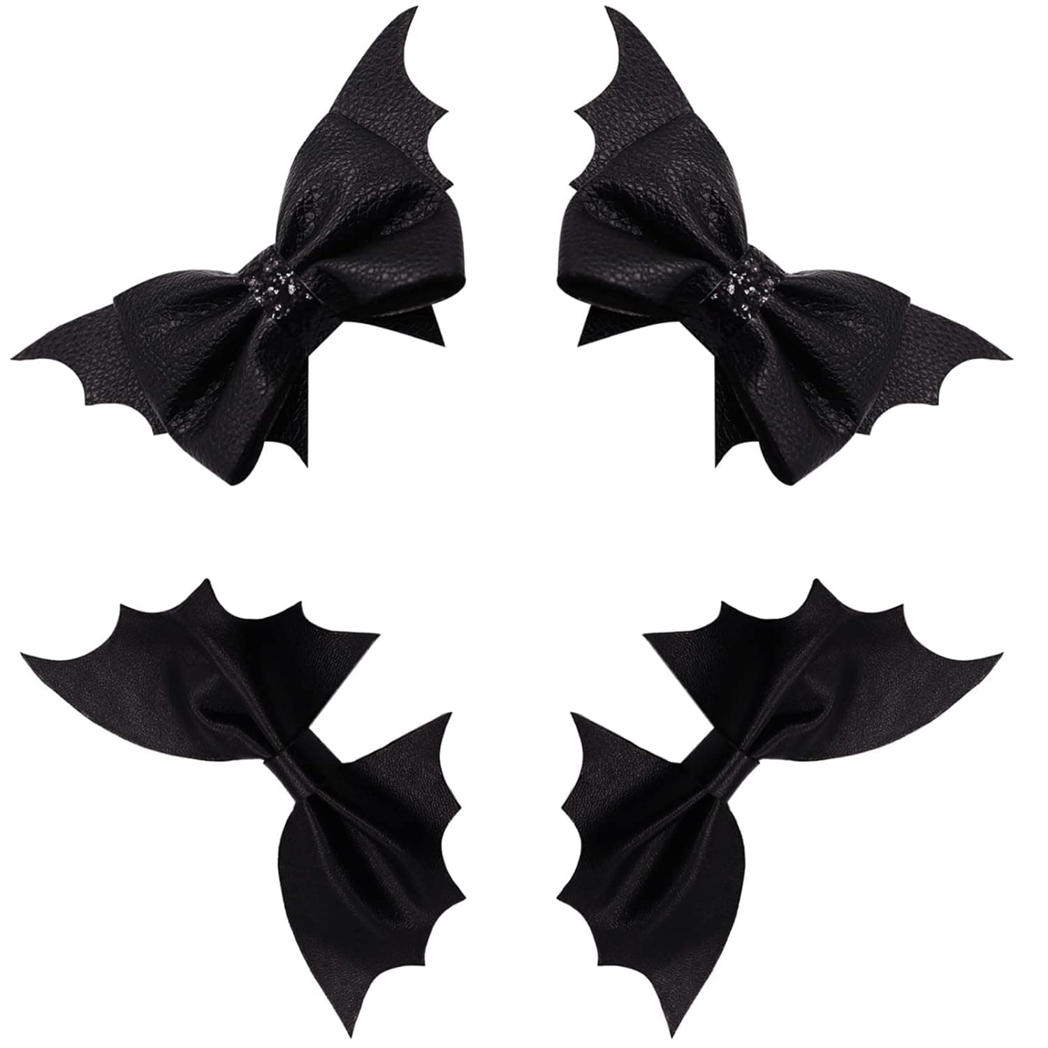 Neknock Bat Hair Bow Clips for Girls Women, 4pcs Halloween Bat Wings Gothic Cosplay Costume Hair Accessories for Halloween Party Decorations