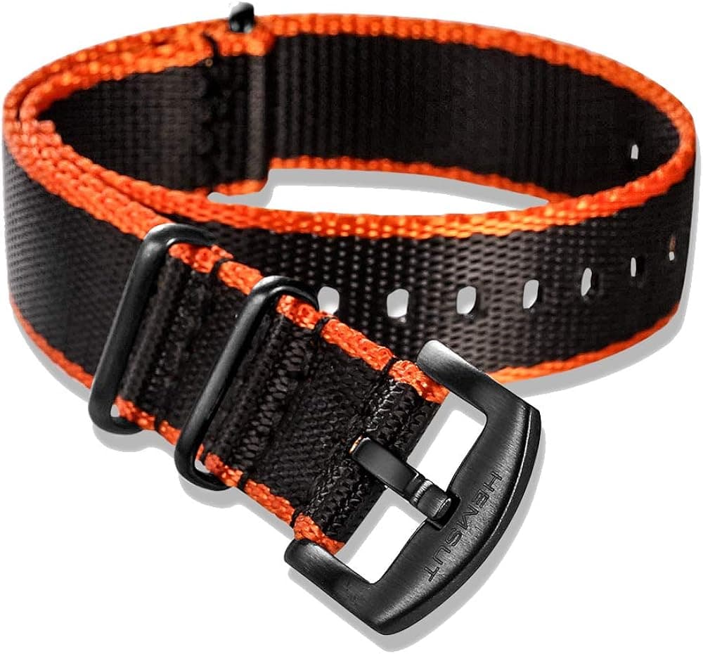 Military Ballistic Nylon Watch Strap, Soft Watch Bands for Men Women, Seat Belt Watch Wrap Nylon Replacement with Heavy Duty Brushed Buckle of 18mm 20mm 22mm 24mm