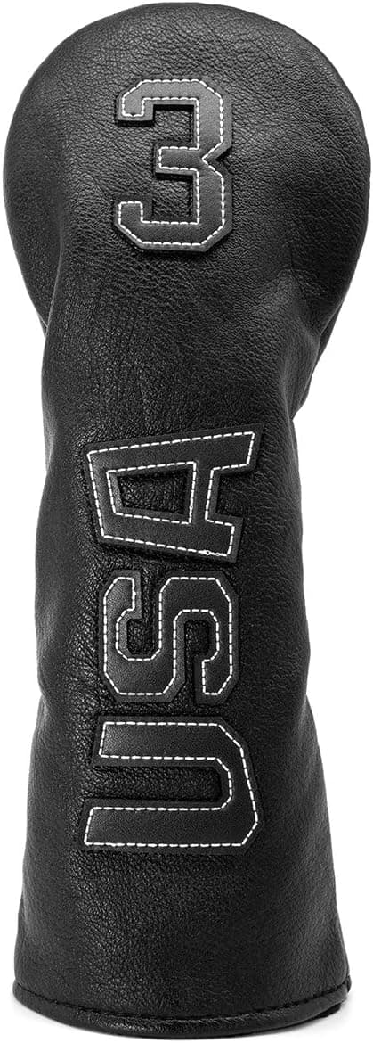 Golf Driver Head Covers,Golf Fairway Headcover Cover,Golf Wood Headcovers USA Rescue Black Cool Thick Synthetic Leather Well-Made for Taylormade Titleist Callaway