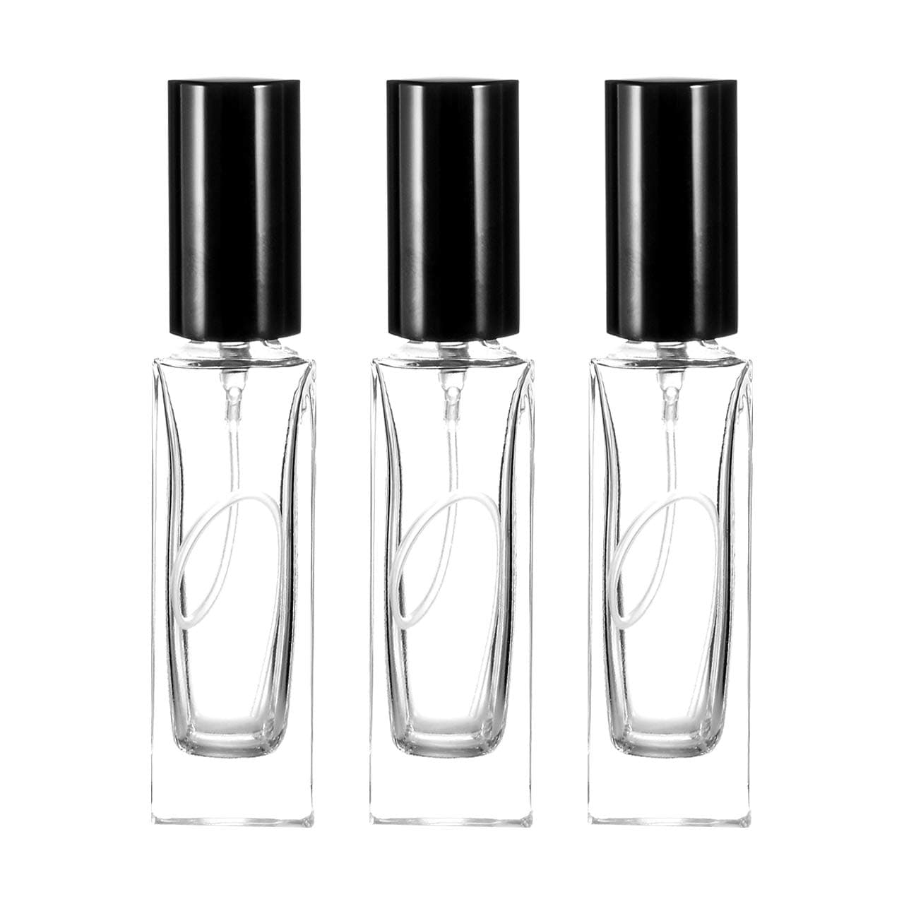 Beautyflier 3 Pieces Square Empty Refillable Mist Glass Perfume Spray Bottle Atomizer Bottle for Perfume (30ml)
