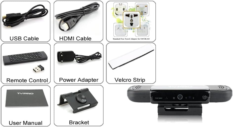 NEW! TVPRO 1080p Quad Core TV Box - 5MP Camera, Dual Mic + Dual Speaker Audio DSP, 2 USB, 8GB Internal Memory, Android 4.2 OS