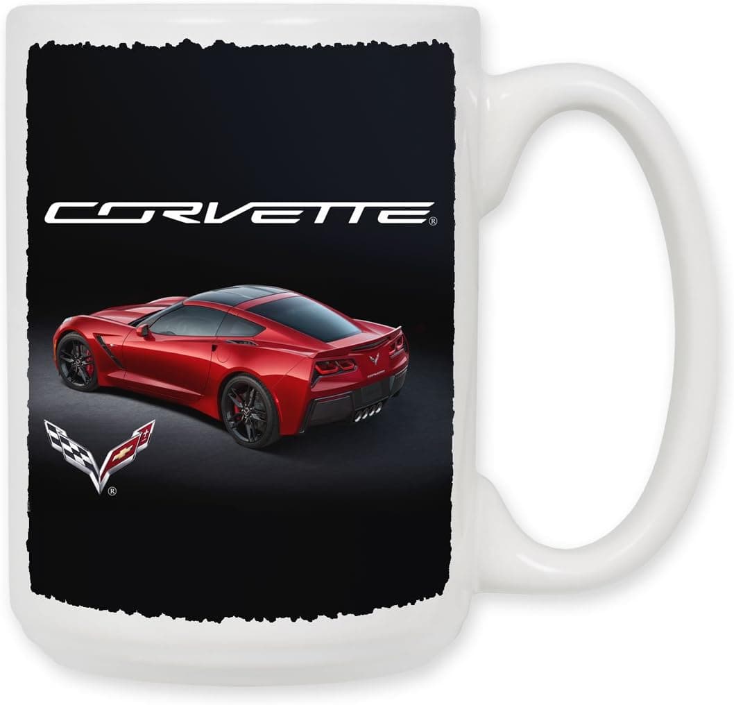 Art Plates "Corvette C7 Red Vette" Ceramic Coffee Mug, 15 oz
