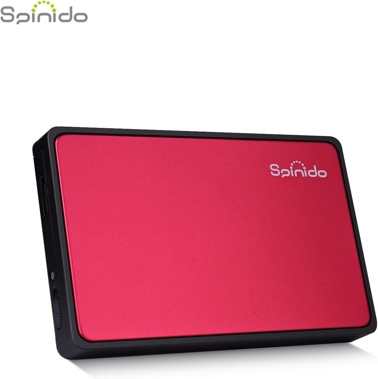 Spinido Aluminum Hard Disk Enclosure Support UASP SATA III USB 3.0/2.0 for 2.5 Inch SSD and HDD - Red