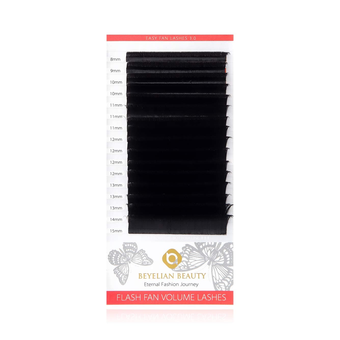 BEYELIAN Flash Fan Eyelash Extension Triple Volume .07mm Lash Extensions Mega Mink Lashes Semi Permanent Easy Fans Professional Supply Stylists C Curl 11mm
