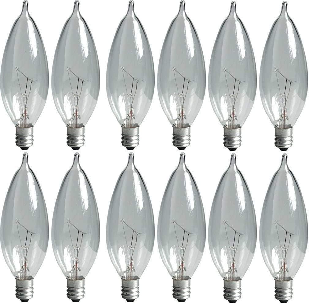 GE Lighting Decorative Light Bulbs, 40 Watt, Clear Finish, Candelabra Base (12 Pack)