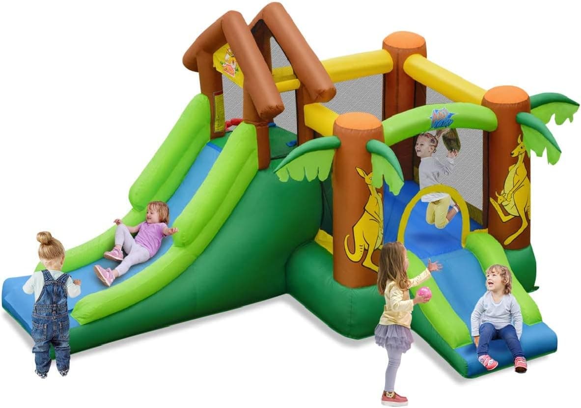 BOUNTECH Inflatable Bounce House, Bouncy House for Toddler Kids 5-12 Ages Indoor Outdoor Party Family Fun w/Climbing, Large Ball Pit, Basketball Rim, Blow up Jumping Castle for Birthday Party Gifts