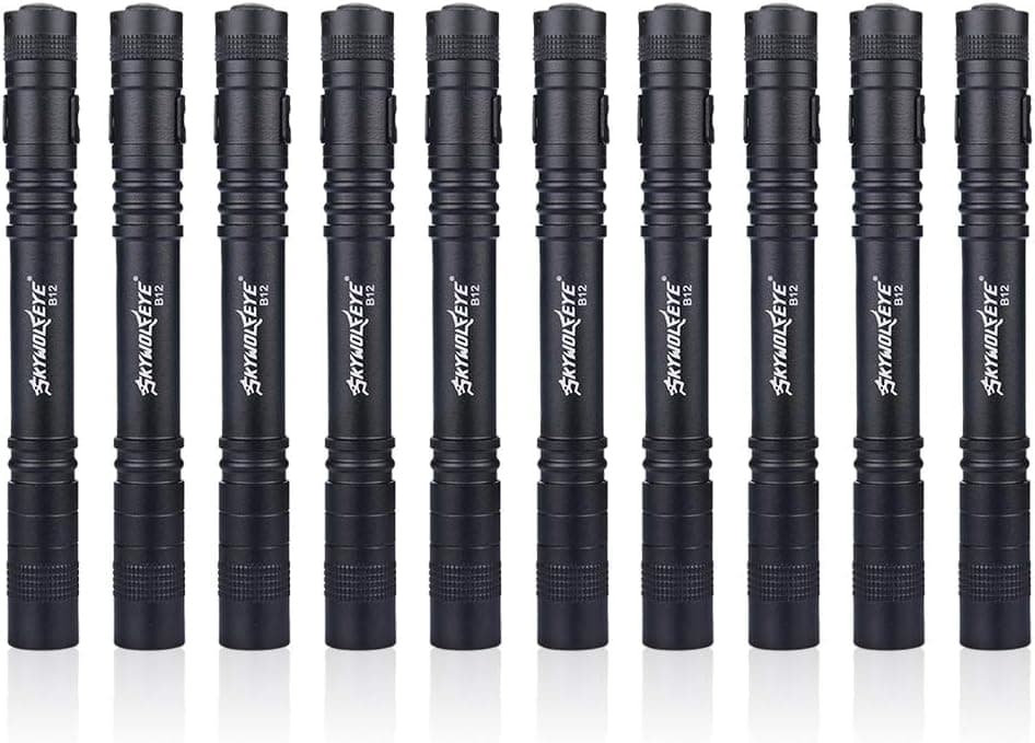 Cussity 10 Pcs Led Medical Penlight, 1000 Lumen penlight EDC XPE Q5 Black Nurse Doctor Flashlight with Clip Penlight