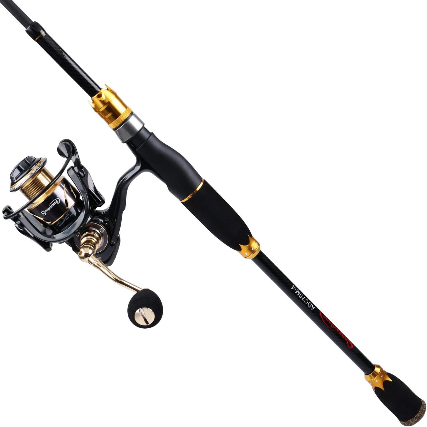 Sougayilang Spinning Fishing Rod Reel Combos,24-Ton Carbon Fiber Protable Fishing Poles with Spinning Reel for Travel Freshwater Fishing