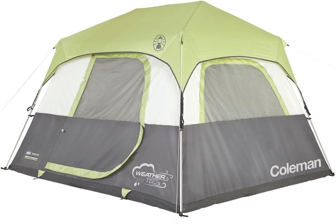 Coleman Company Signature Instant Cabin 6 Person Double Hub Tent, Black/Grey