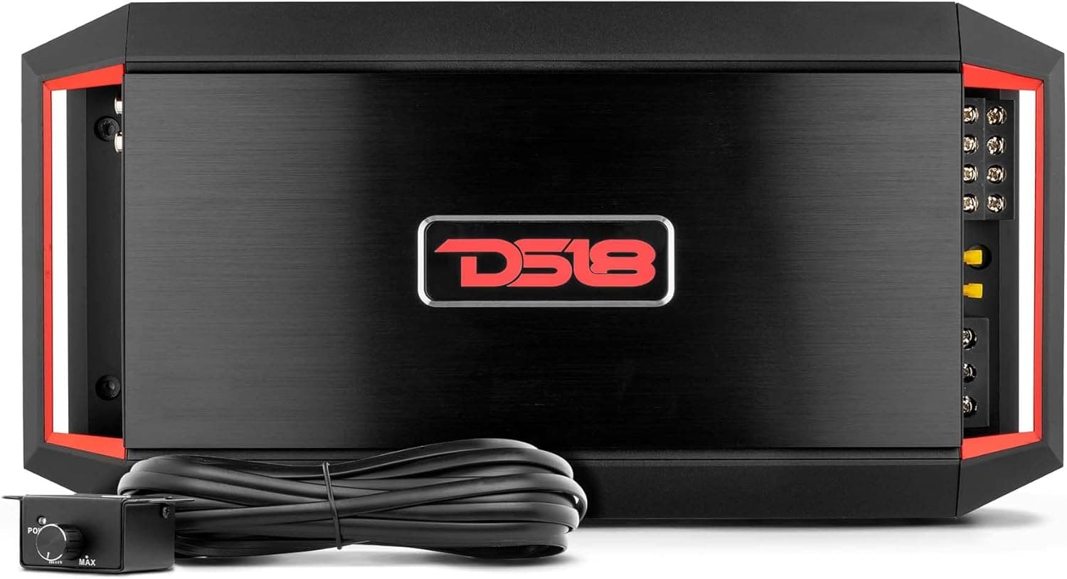 DS18 GEN-X900.4 Car Audio Amplifier 4-Channel Class A/B 900 Watts Max Multichannel Amp - Bass Remote Knob Included - Lightweight Design - High Efficiency Rate