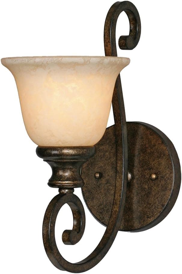 Golden Lighting 8063-1W Bus One Light Wall Sconce, Bronze