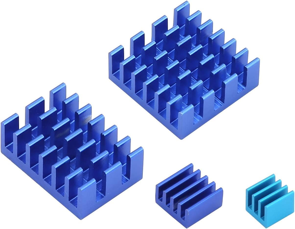 Awxlumv Raspberry Pi 4b Heatsink, Raspberry Pi Heatsink Aluminum Heatsink with Thermal Conductive Adhesive Tape for Raspberry Pi 4 Model B (4 Sets)