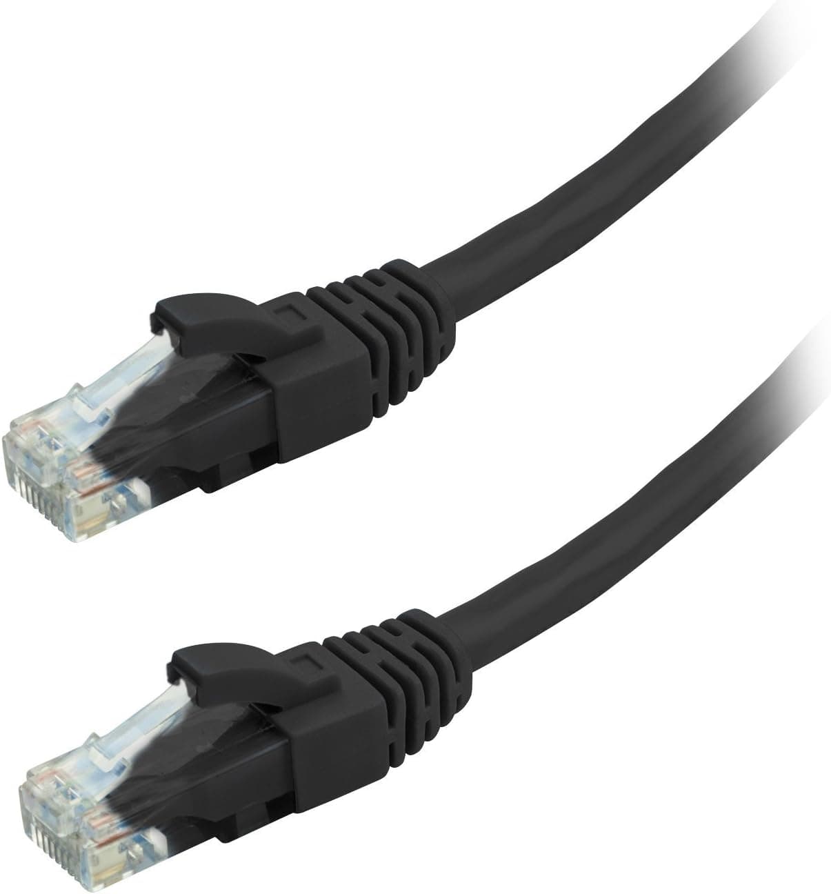 Aurum Cables Computer LAN Cable Snagless Cat5e Ethernet Networking Cable with Ties and Clips in Black 125 Feet 1-Pack
