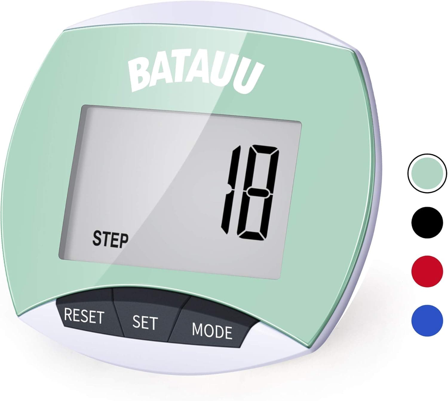 BATAUU Best Pedometer, Simply Operation Walking Running Pedometer with Calories Burned and Steps Counting (Green)