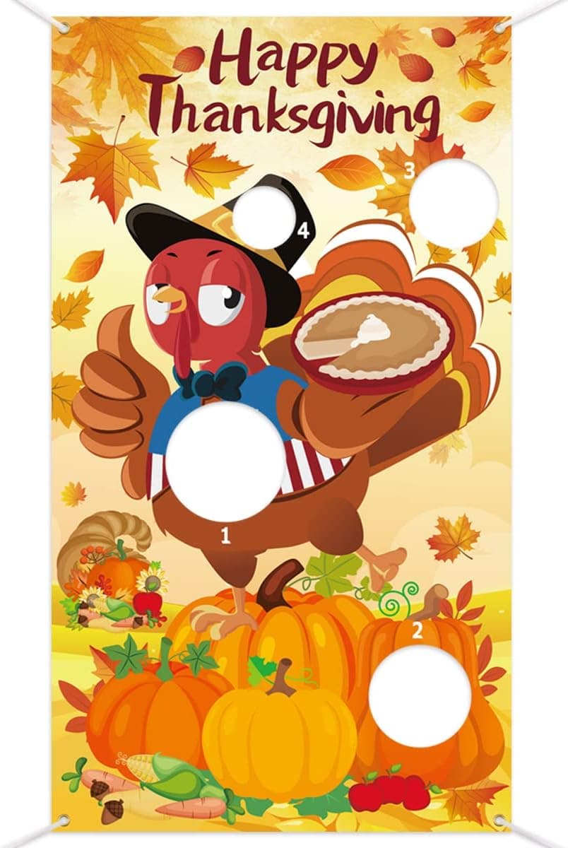 Thanksgiving Games for Kids Toss Game with 3 Bean Bags Thanksgiving Outdoor Activities Party Supplies