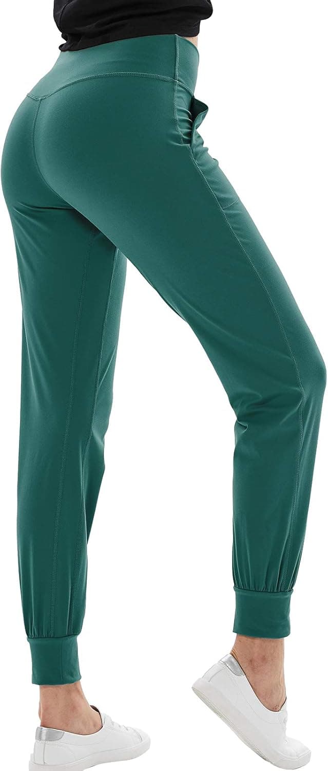 TOKY Joggers for Women high Waist Yoga Workout Sweatpants with Pockets Women's Lounge Pants Bright Green