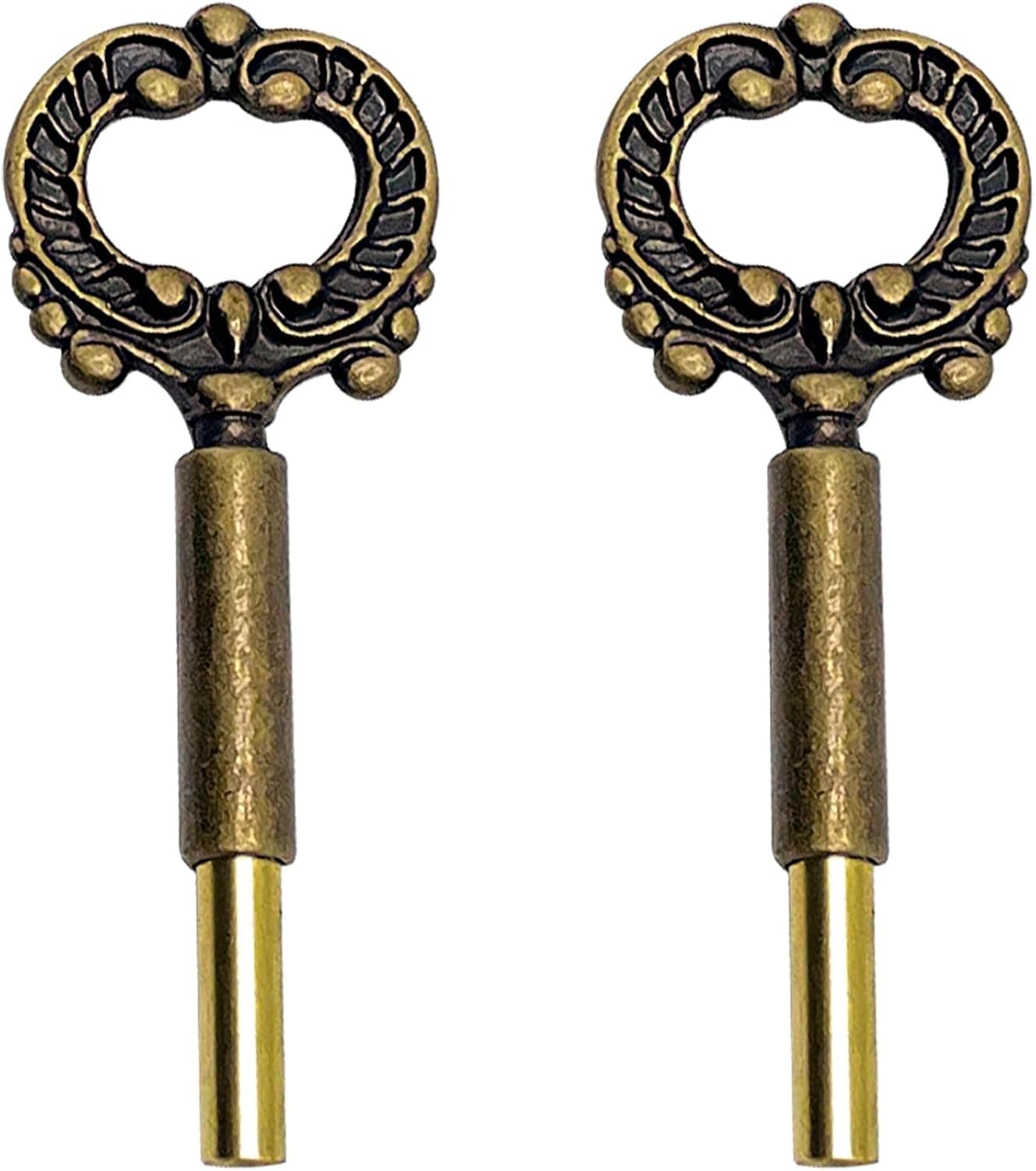 ECUDIS Pack of 2 Lamp Keys Socket Turn Keys Replacement Switch Knobs, Brass Finish
