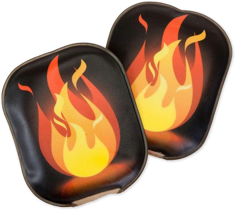 Bits and Pieces - Flame Handwarmers - Reusable Fast-Acting Hand Warmers - Set of 2, Each Measuring 3-3/4" Long - Stocking Stuffer Gift