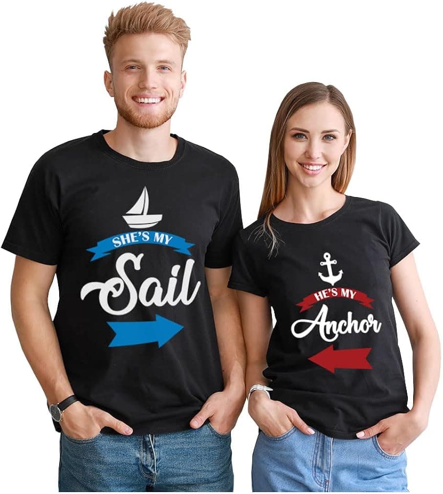 She's My Sail He's My Anchor Matching Shirts for Couples Him Her Couple Outfits