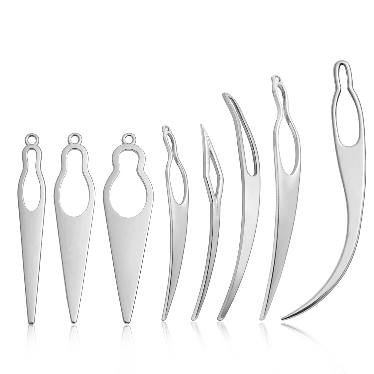 8 Pcs Dreadlocks Tool Hair Extensions Small Interlocking Tool for Locs,Tightening Braiding Accessories Easyloc Interlocks or Sisterlocks for Hair Locking Tool for Dreads (silver)