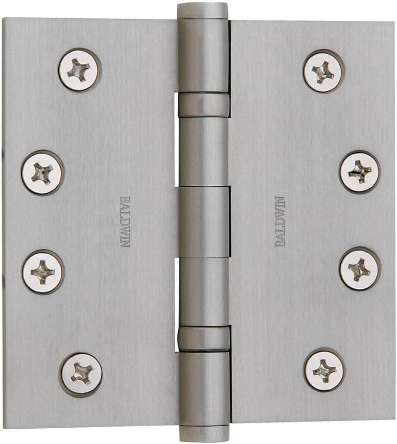 Baldwin 1041150I Square Ball Bearing Mortise Hinge, Satin Nickel