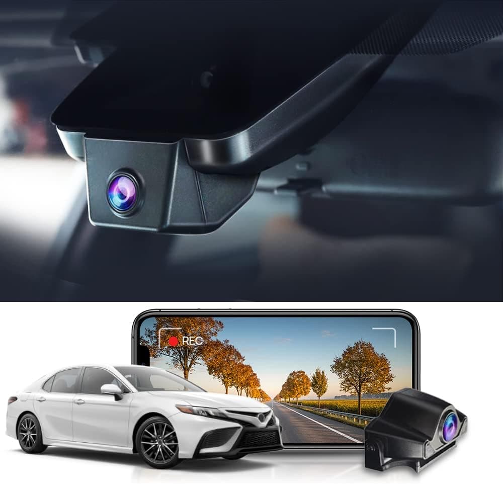 Fitcamx Front 4K and Rear 1080P Dash Cam Suitable for Toyota Camry 2021 2022 2023 LE L XLE TRD XSE SE Hybrid (Gen8/XV70), OEM Look, Dual HD Video WiFi, Loop Recording, G-Sensor, Easy to Set, 64GB Card