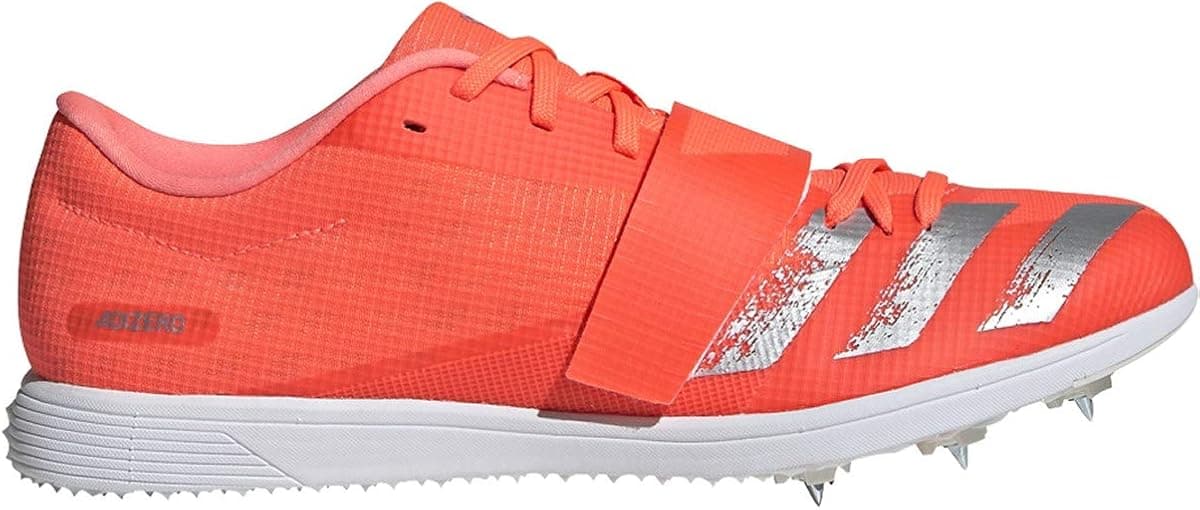 adidas Adizero TJ/PV Unisex Track & Field Shoe (Signal Coral/Silver Met./FTWR White, 9.5 M US)