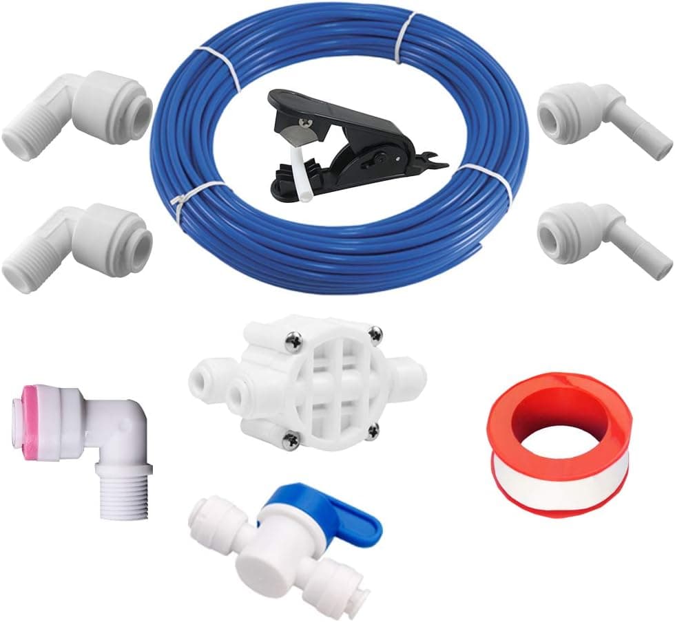 PureSec 15 feet Blue RO Tubing 1/4-inch Tubing OD Push to Connect Fitting KIT for RODI System