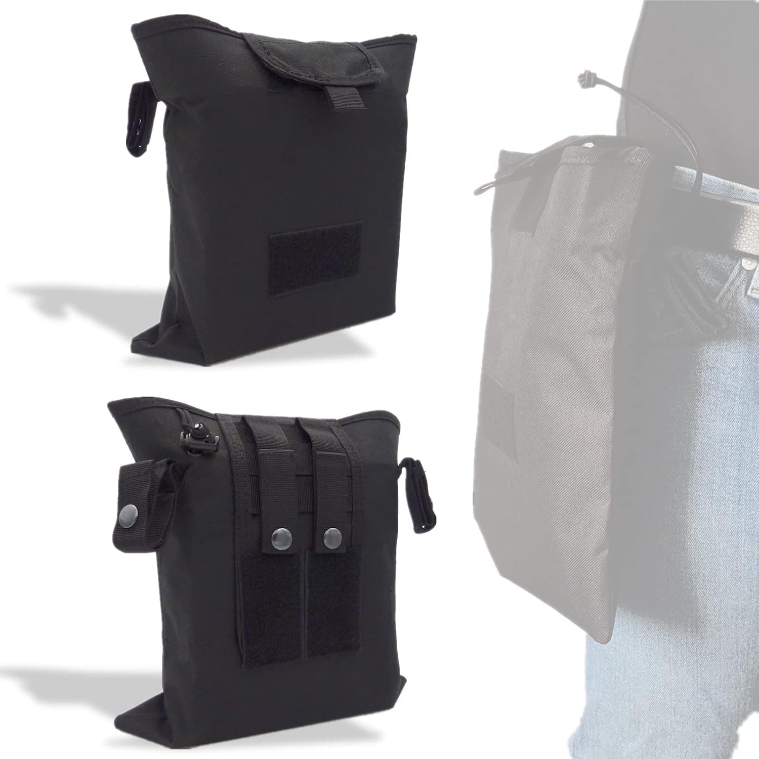 MOSINSBO Large Dump Pouch-Roll Up Dump Pouch -12x11 Mag Dump Pouch-600D Nylon-Drawstring-Velcro-Military Utility Pouch-Waist Bag