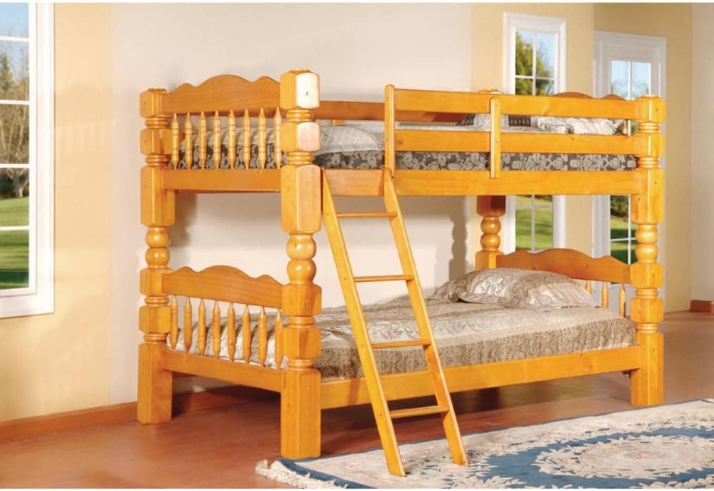 InRoom Designs Twin Over Twin Bunk Bed Finish: Honey Oak